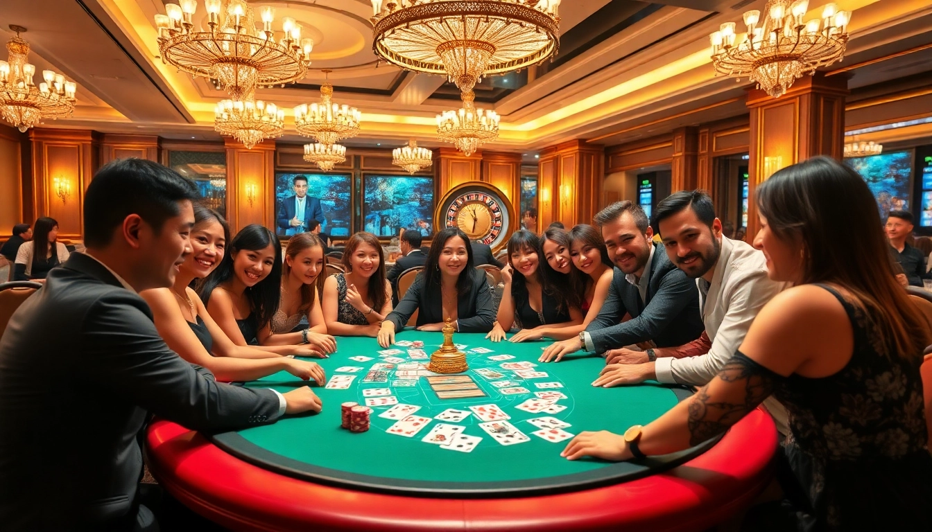 Players enjoying an exciting Betwin88 casino game experience with poker chips and cards.