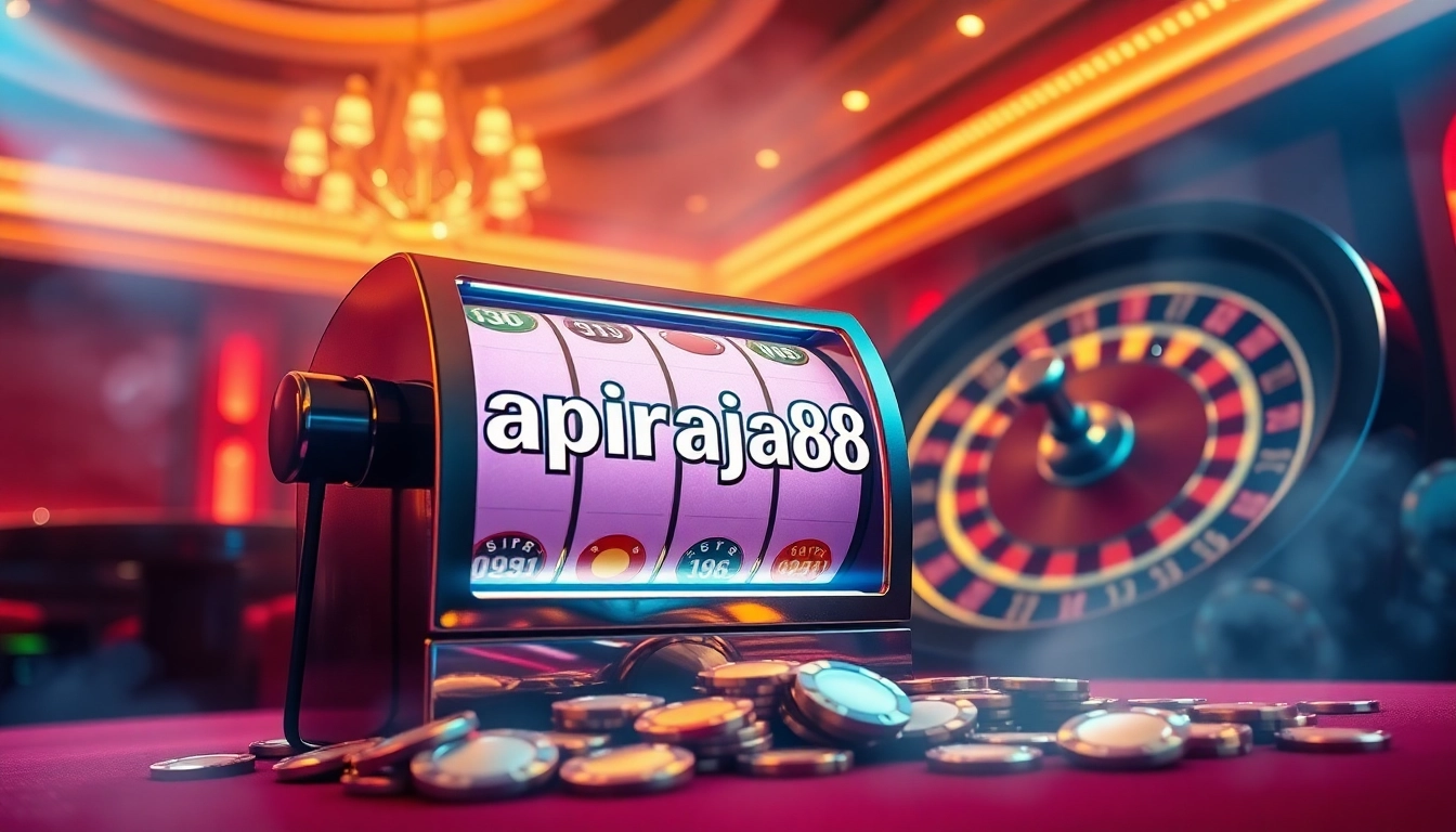 Players enjoying the thrilling experience of slot online apiraja88 in a luxurious casino setting.