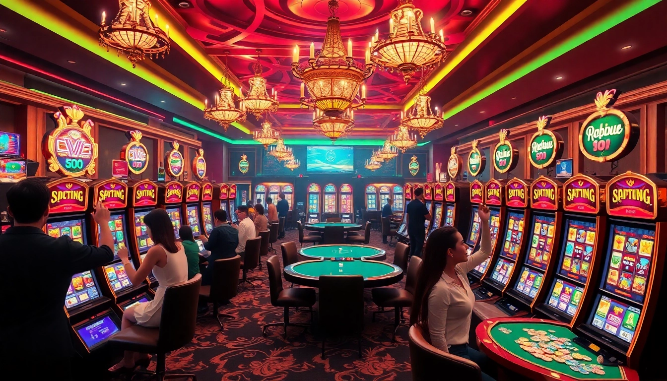 Engage with slot terpercaya in a vibrant casino setting where players experience excitement and luxury.