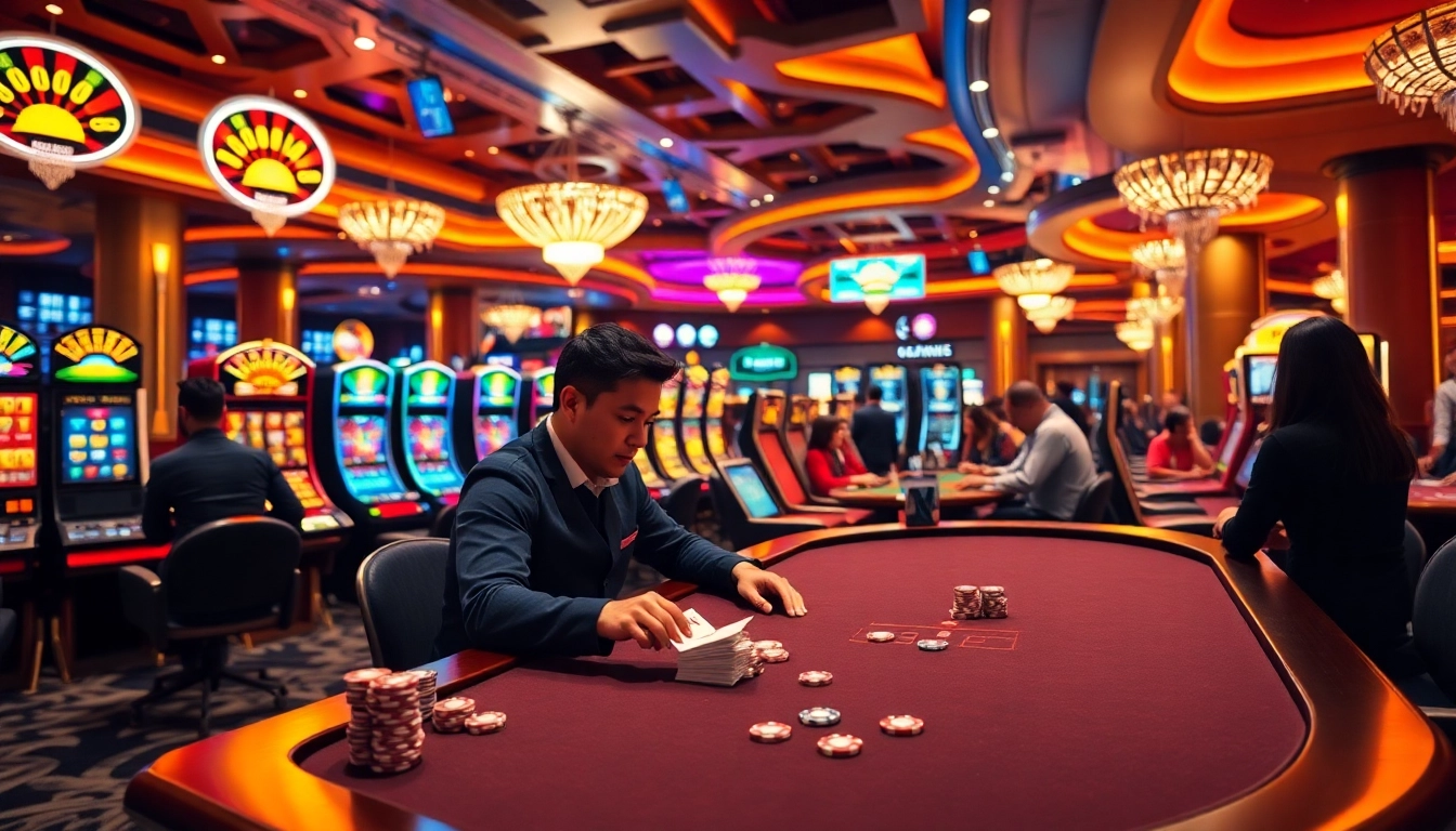 Engaging casino gameplay at 22jl org with vibrant poker tables and excited players.