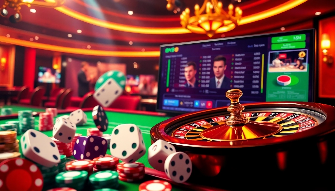 Experience the excitement of nhà cái nk88 with vibrant casino scenes and thrilling gambling elements.