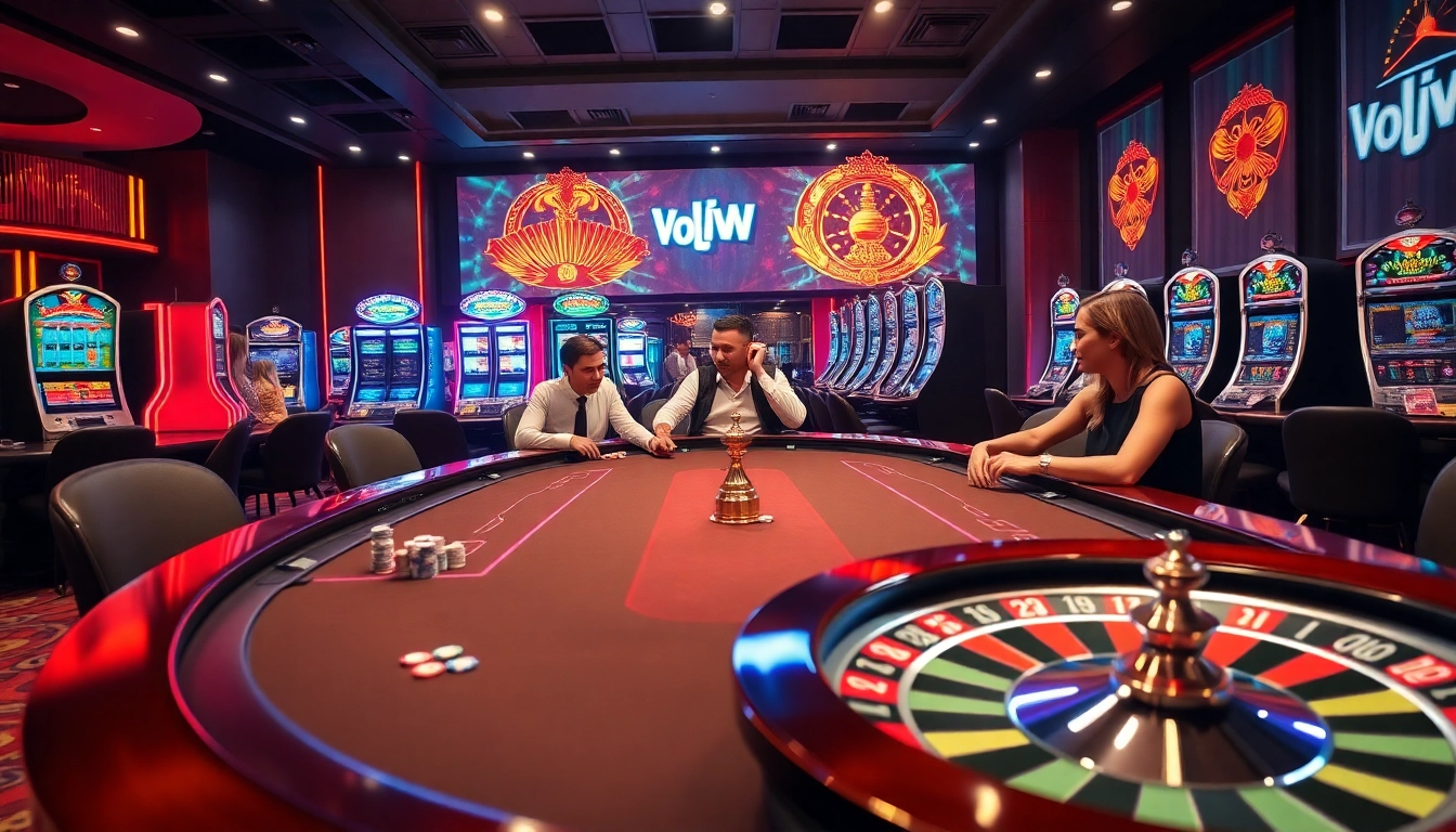 Sunwin players enjoying an exhilarating poker game in a luxurious casino setting.